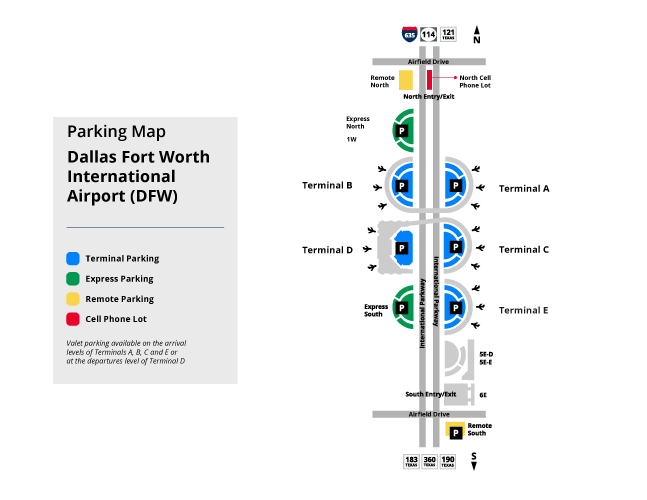 DFW Parking Map